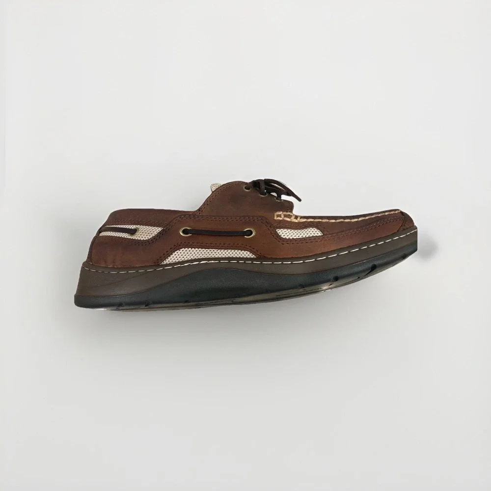 Sebago Clovehitch Boat Shoe Sz 11 M Men's  Walnut 3 Eyelet Lace Up Marine Grip